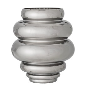 Bloomingville Skleněná váza Zorya Silver, stříbrná barva, sklo