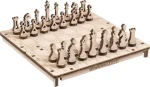 WOODEN CITY 3D Dřevěné puzzle hra Šachy a Dáma 2v1