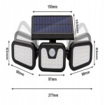 Izoxis Solární 140 COB LED osvětlení s PIR čidlem pohybu