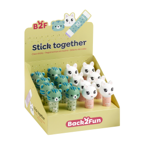 Miquelrius B2F - lepicí tyčinky Together, zajíc, medvěd, 16 ks, displej, mix barev