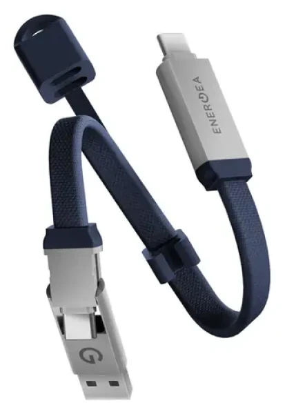 Energea Sheath Key 2v1 modrá / Nabíjecí a datový kabel na klíčenku / USB-C / 60 W / 15 cm (CBL-SHTHKEY-BLU015)