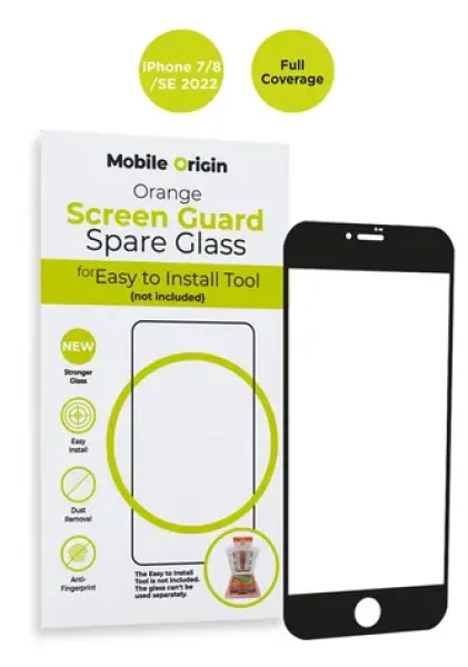 Mobile Origin Orange Screen Guard Spare Glass Apple iPhone 8/7/SE 2022/SE 2020 / náhradní sklo pro instalační sadu (SGA-SP-SE22)