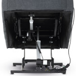 Relaxační křeslo s elektrickým ovládáním, pomoc při vstávání, potah šedá látka, 2 motory