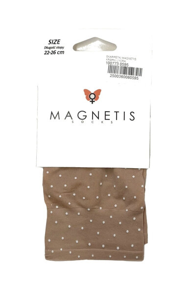 Ponožky Magnetis Kropki Lycra 20 den černo-růžová univerzální