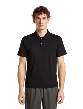 Pánské merino polo triko ICEBREAKER Mens 15.5 Merinofine SS Polo, Black velikost: L