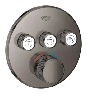 GROHE Termostatická sprchová baterie Hard Graphite / Podomítková / 3 ventily / SmartControl / SafeStop 38 °C (29121A00)