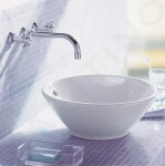 DURAVIT - Bacino Umyvadlo na desku, průměr 420 mm, s přepadem, WonderGliss, bílá 03254200001