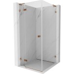 MEXEN/S - Lunar L sprchový kout dveře křídlové levá 70 x 70, transparent, růžové zlato 834L-070-070-60-00-L