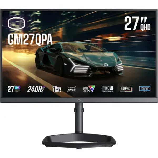 27" Cooler Master GM27QPA černá / IPS / 2560x1440 / 240 Hz / 350cd-m2 / 1000:1 / 1ms / 2x HDMI / 1x DP / VESA (CMI-GM27QPA-EK)