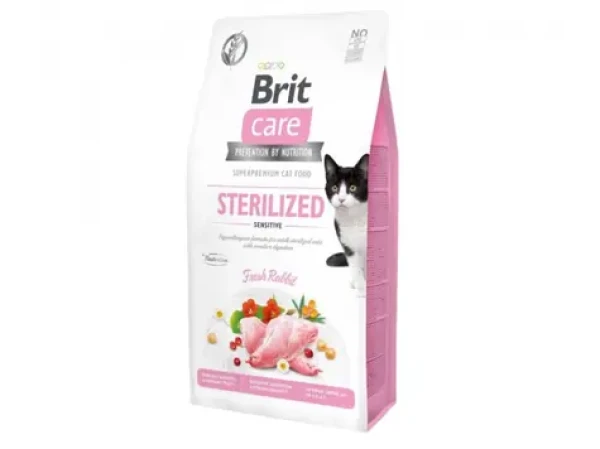 Brit Care Cat Grain-Free Sterilized Sensitive 0.4kg / Granule pro kočky / trávení a imunitní systém (8595602540778)