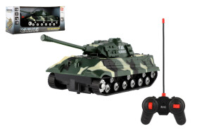 Tank RC PANTHER plast 25cm na baterie 27mHz se zvukem se světlem v krabici 28x13x12cm