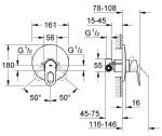 GROHE - BauLoop Sprchová baterie pod omítku, s tělesem, chrom 29080000