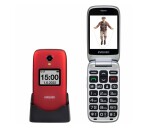 EVOLVEO EasyPhone FS, vyklápěcí mobilní telefon 2.8" pro seniory s nabíjecím stojánkem (červená barva) EDF_546947