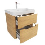Koupelnová skříňka s umyvadlem SAT Fusion 57,5x53x45 cm dub medový mat SATFUSION260DMMWBA SATFUSION260DMMWBA