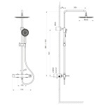 SAPHO - ICONIC sprchový sloup s pákovou baterií, měď mat AF139PG