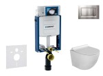 GEBERIT - Kombifix Set předstěnové instalace, klozetu Gaia a sedátka softclose, tlačítko Sigma30, chrom mat/chrom SANI15CA1112