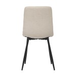 Židle jídelní, potah krémová látka, kovová čtyřnohá podnož, černý mat