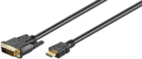 MicroConnect kabel Dual-link HDMI (M) - DVI-D 24+1 (M) 1.8m černá / FullHD (1920x1080) @ 60Hz / obousměrný (HDM192411.8)