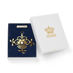 Royal Copenhagen Pozlacená vánoční ozdoba Flower 10 cm, zlatá barva, kov