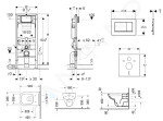 GEBERIT - Duofix Modul pro závěsné WC s tlačítkem Sigma30, bílá/lesklý chrom + Duravit ME by Starck - WC a sedátko, Rimless, SoftClose 111.300.00.5 NM5