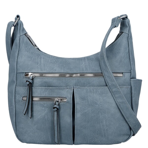 Stylová dámská koženková crossbody kabelka Timea, modrá