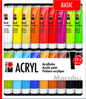 Marabu Acryl Color sada 18 x 36 ml Basic