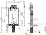 Alcadrain Předstěnový instalační systém pro zazdívání s ovládáním shora nebo zepředu AM119/1000 AM119/1000