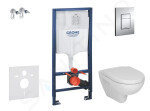 GROHE - Rapid SL Set předstěnové instalace, klozetu a sedátka Jika Lyra Plus, tlačítka Skate Cosmopolita, chrom 38528SET-KJ2