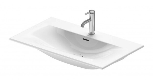 DURAVIT - Viu Umyvadlo 83x49 cm, s přepadem, s otvorem pro baterii, WonderGliss, bílá 23448300001