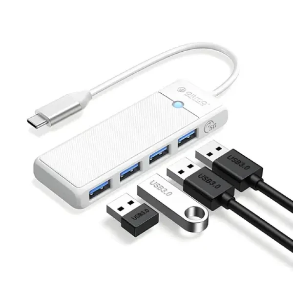 Orico PAPW4A-C3 bílá / USB hub / 4x USB-A 3.0 / kabel 1 m