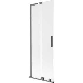 MEXEN/S - Velar L dvoukřídlá posuvná vanová zástěna 70 x 150, dekor, grafit kartáčovaná 896-070-003-31-66