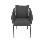 Zahradní židle, hliník, látka, šedá, AZC-C1179 GREY