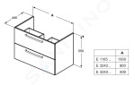 IDEAL STANDARD - Tempo Umyvadlová skříňka 1000x440x550 mm, 2 zásuvky, lesklá bílá E1105WG
