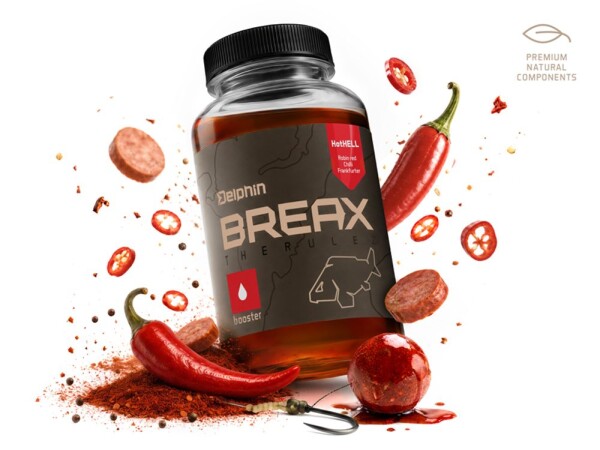 Delphin Booster BreaX/HotHELL Robin Red-Chilli-Fr.Klobása 250ml,Delphin Booster BreaX/HotHELL Robin Red-Chilli-Fr.Klobása 250ml