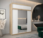 Šatní skříň Abi T1 s nástavcem Barva korpusu: Bílá, Rozměry: 250 cm, Dveře: Dub artisan