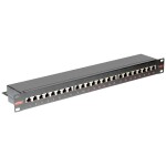 Intellinet 24-Port Cat6a Patchpanel geschirmt 1HE Kabeleinführung 90° abgewinkelt schwarz 24 portů patch panel 483 mm (1