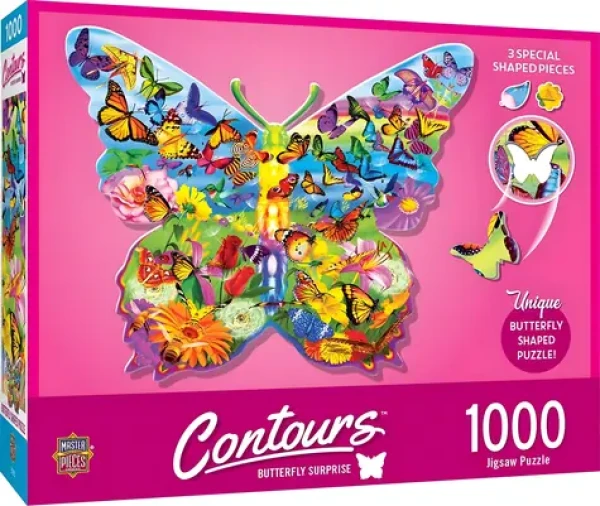 MASTERPIECES Obrysové puzzle Motýlí překvapení