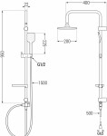 MEXEN/S - X62 černá sprchový sloup 798626291-70