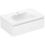 MEXEN/S - Rivel koupelnová skříňka 70 cm s umyvadlem Vela, 1 šuplík, reliéf , bílá mat 91A20-07023-1-BF01-W23M01