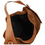 Módní dámská kožená kabelka na rameno Beatrix, koňaková