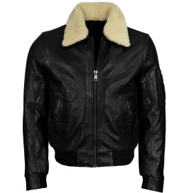 Pánská Kožená Bunda Pilot Aurum Pravý Kožíšek Brixton Černá Velikost: S