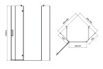 CERSANIT - Sada B779: kout JOTA pětiúhelník levý, černý 90x90x195 + TAKO SLIM VIR S601-166