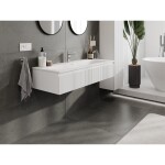 MEXEN/S - Rivel koupelnová skříňka 120 cm s umyvadlem Vela, 1 šuplík, reliéf , bílá mat 91A20-12023-1-BF01-W23M01
