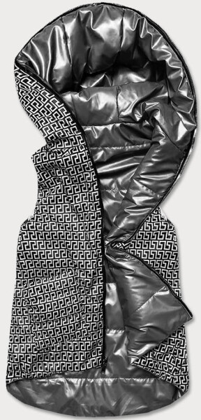 Šedá dámská rozšířená oboustranná vesta (B8005-70) odcienie szarości