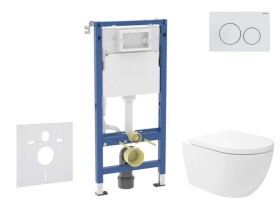 GEBERIT - Duofix Set předstěnové instalace, klozetu Oudee Vortex a sedátka softclose, tlačítko Delta20, alpská bílá SANI11CA3182B