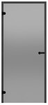 Dveře do sauny HARVIA 8x19, šedé 790x1890 mm, borovice, černý rám CD81902BLL