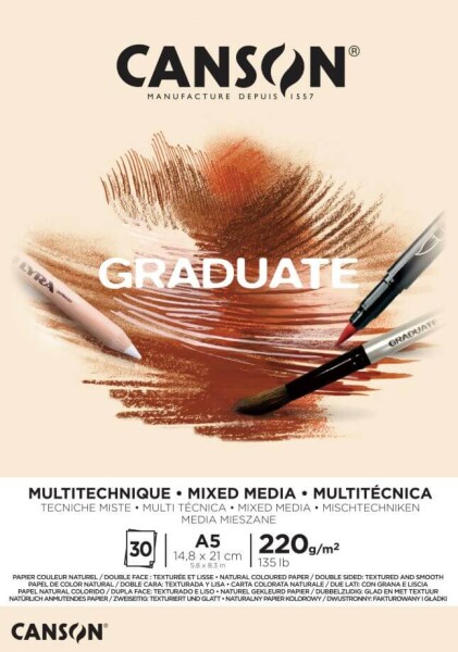 Canson Graduate Mix-Med skicák lep. A5 30l 220g NATUR