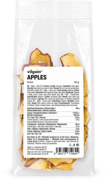 Vilgain Jablka sušená – 3× plátky 50 g