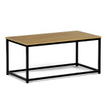 Stůl konferenční, 90x48x41 cm, MDF, dekor divoký dub, černý kov