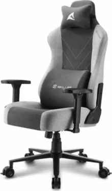 Sharkoon SKILLER SGS30 Fabric černá/šedá / Herní křeslo / 3D područky / nosnost 130 kg / sklopení opěradla 165° (4044951034826)